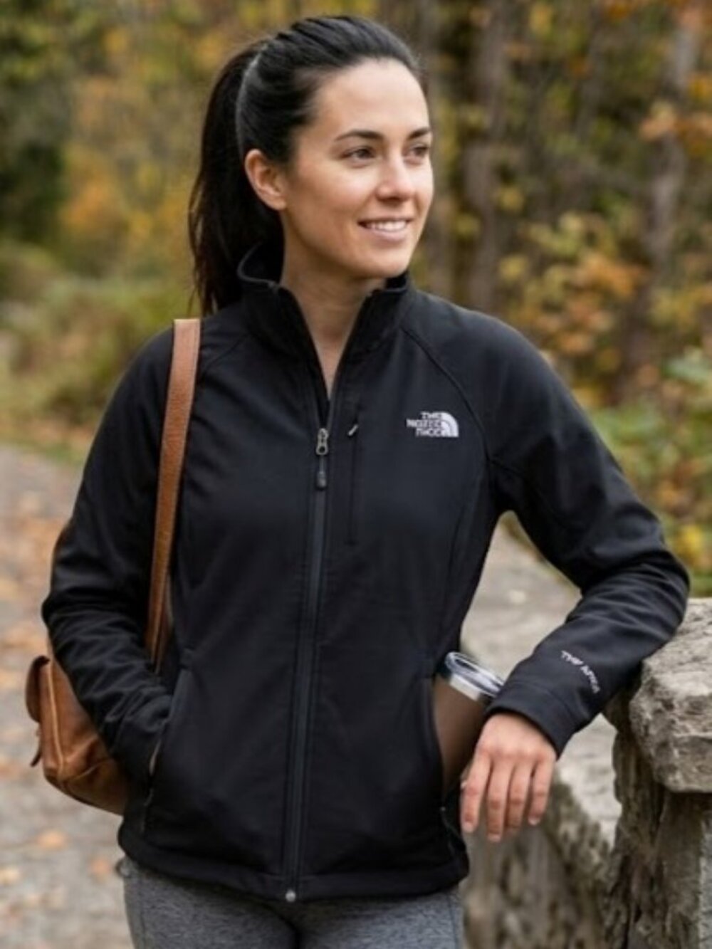 The North Face Apex Soft Shell Jacket Mens Large Black Windproof TNF Apex Full Z